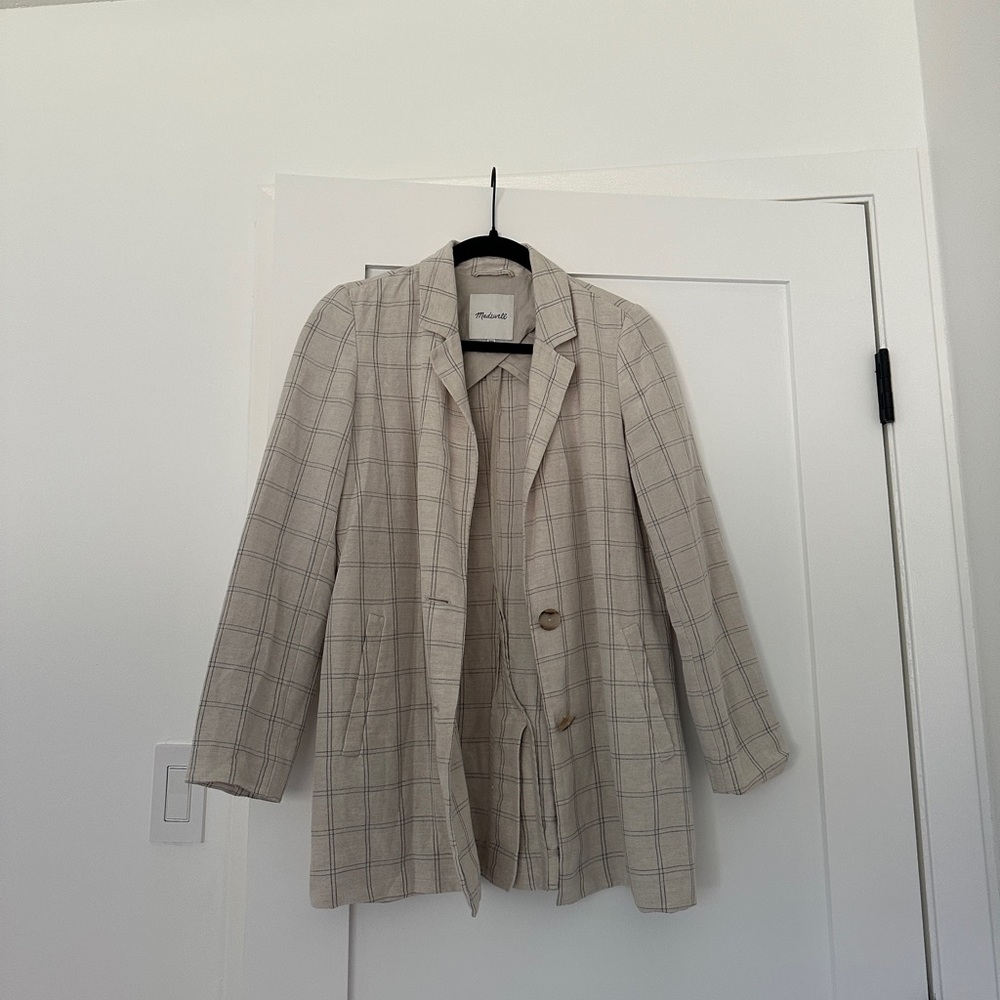 Madewell Beige Checkered Jacket